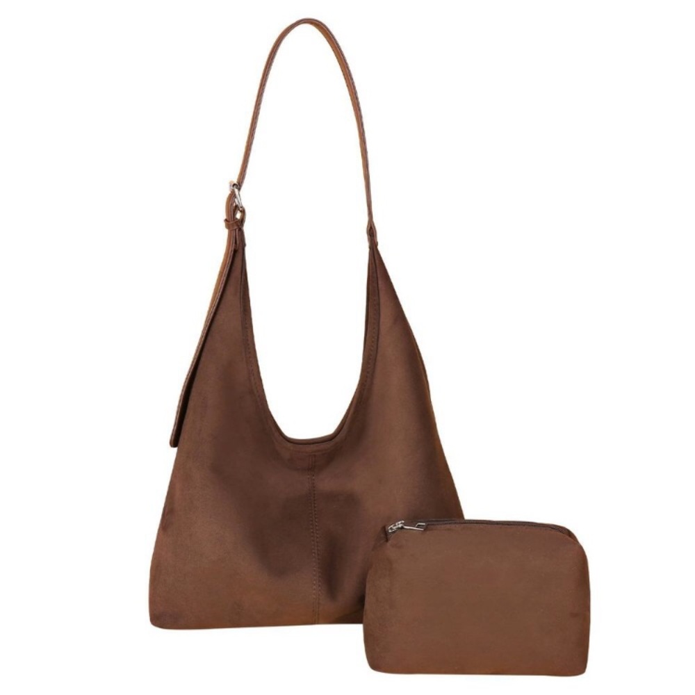 Suede Bags 2Pcs Tote & Hobo Handbags - Slouchy Retro Desn new